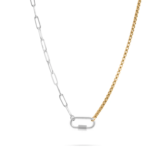 Mixed Metal Carabiner Necklace (WR)