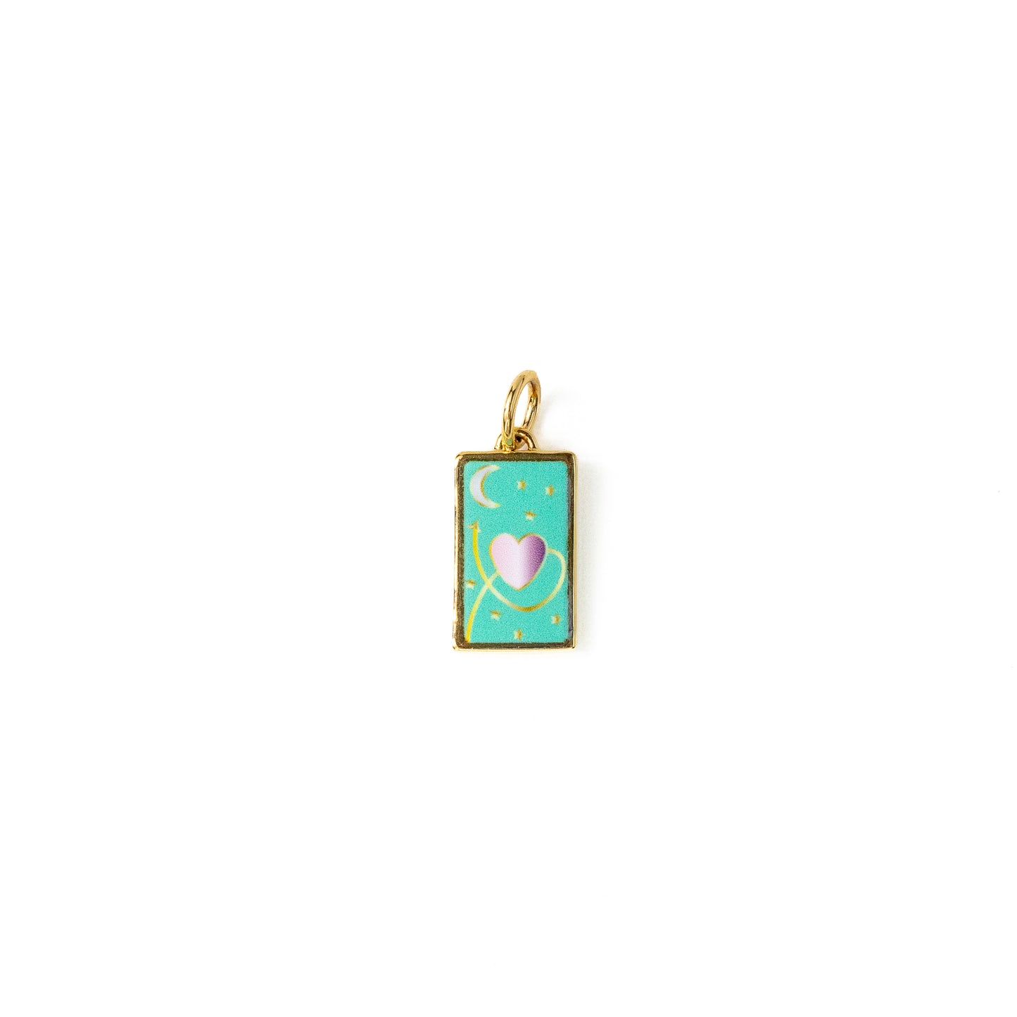 Moon & Back Tag Charm - Gold