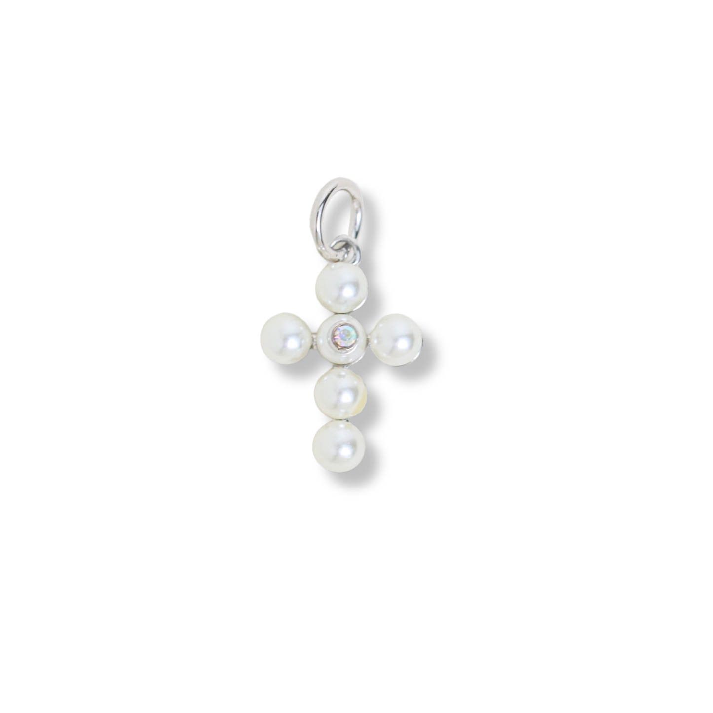 Pearl Cross Charm