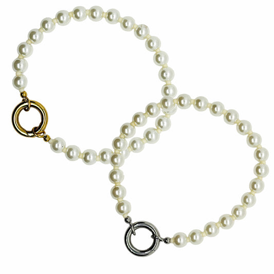 Pearl Charm Keeper Bracelet