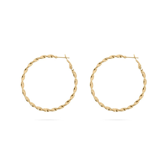 Ribbon Twist Hoops - Gold