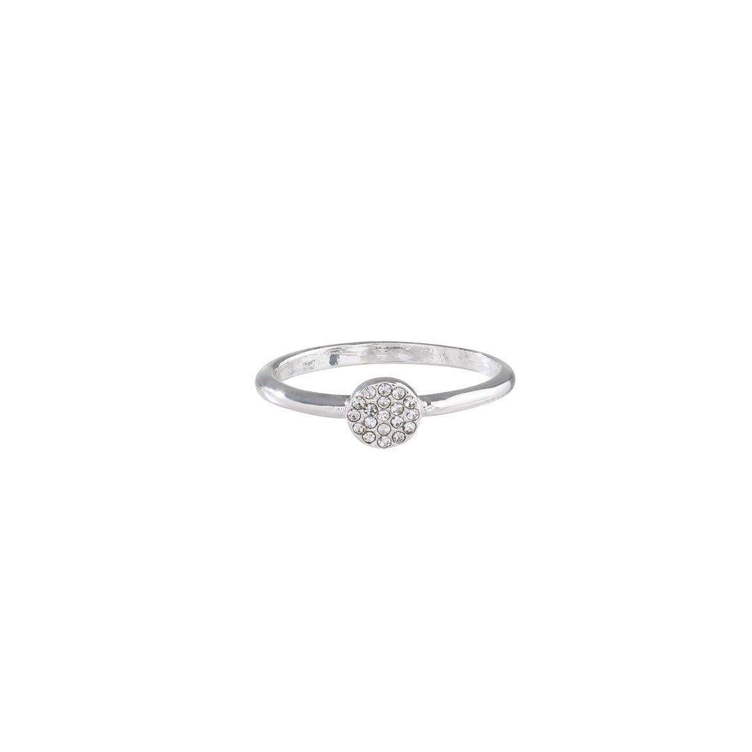 Dainty pave ring with crystals. 