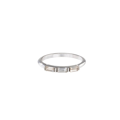 Baguette crystal stack ring for dainty jewelry