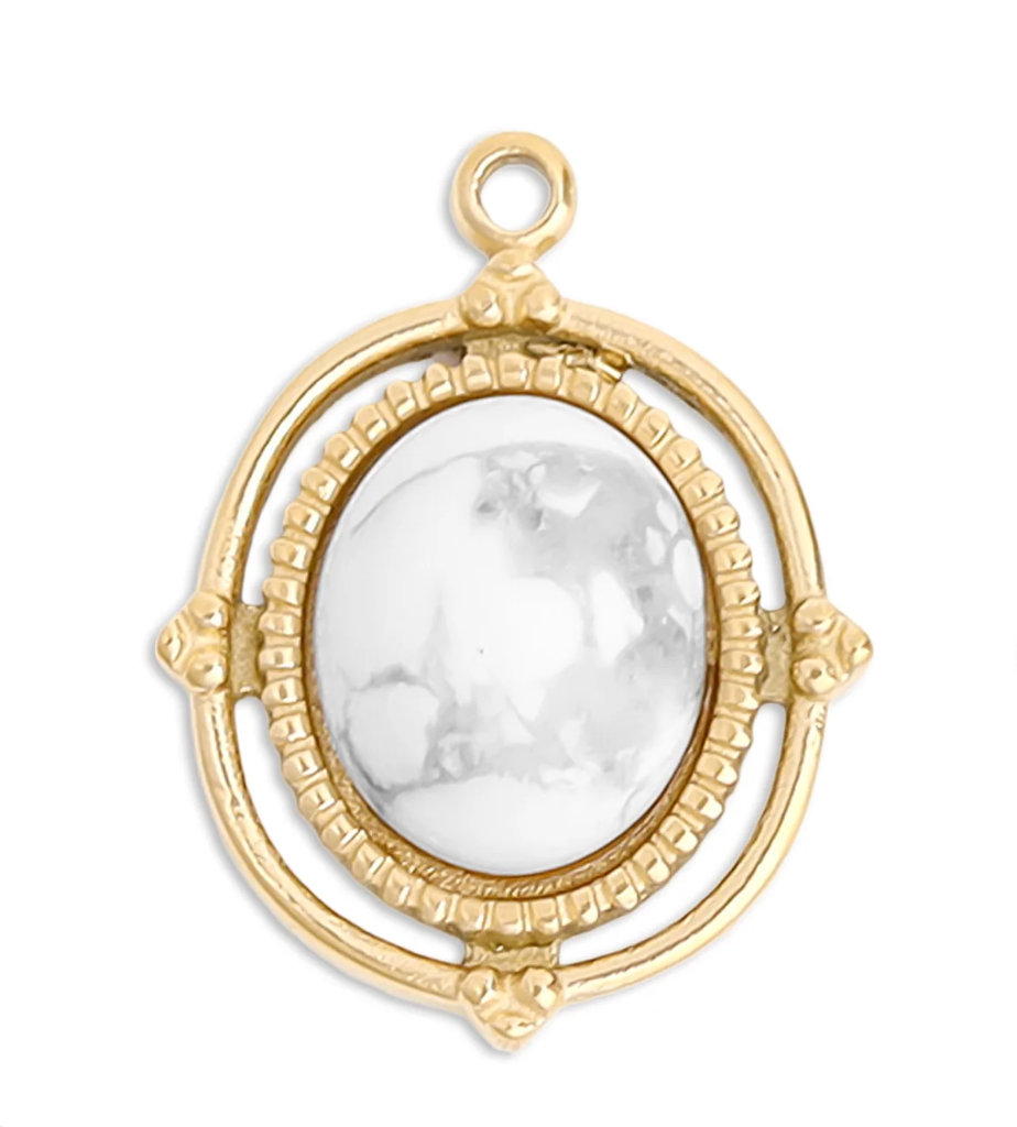 Roped Frame Oval Stone Charm/Pendant