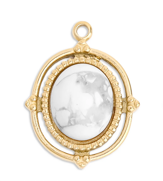 Roped Frame Oval Stone Charm/Pendant