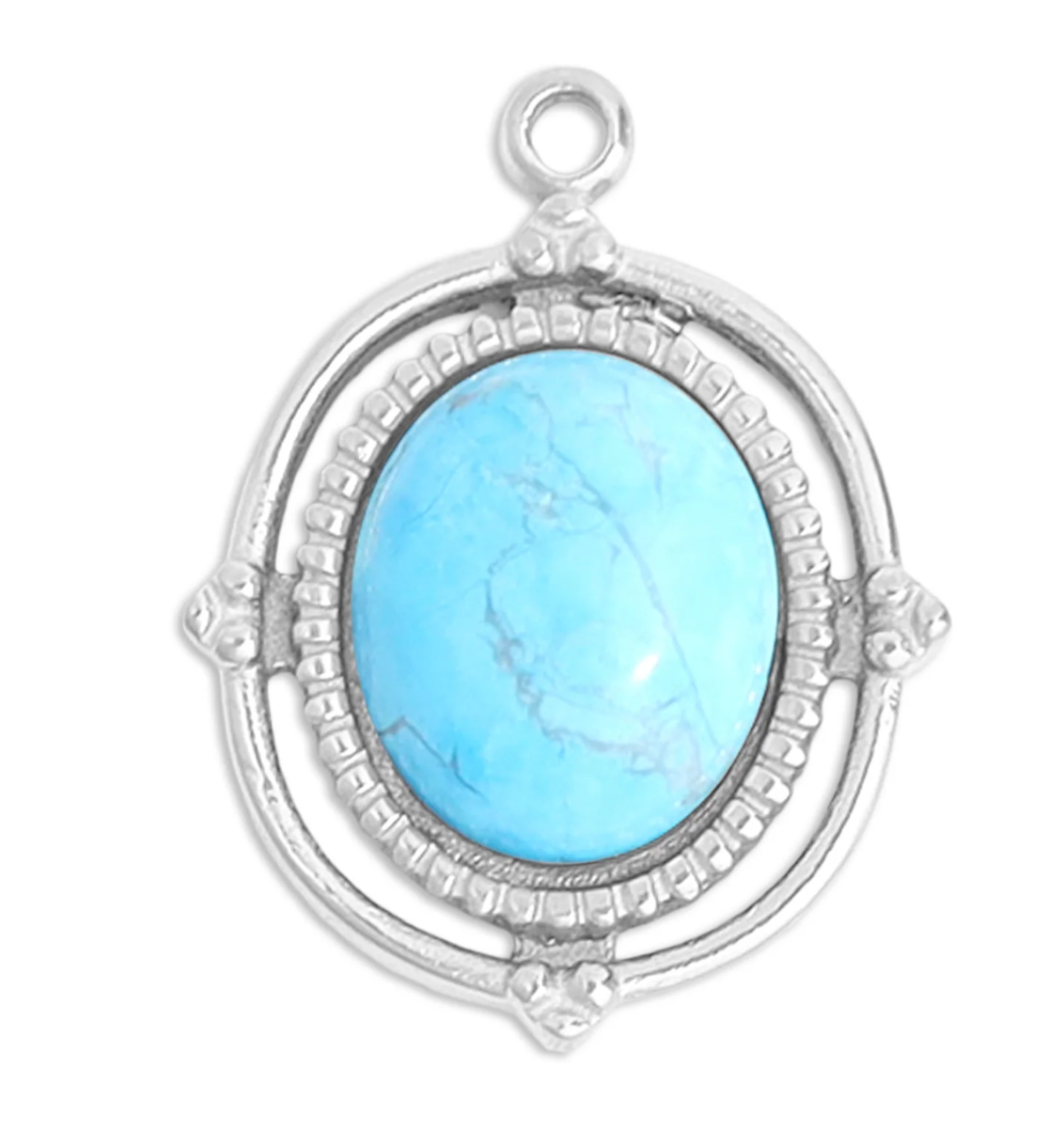 Roped Frame Oval Stone Charm/Pendant