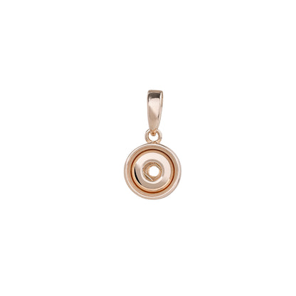 Rose gold necklace pendant for interchangeable snap jewelry