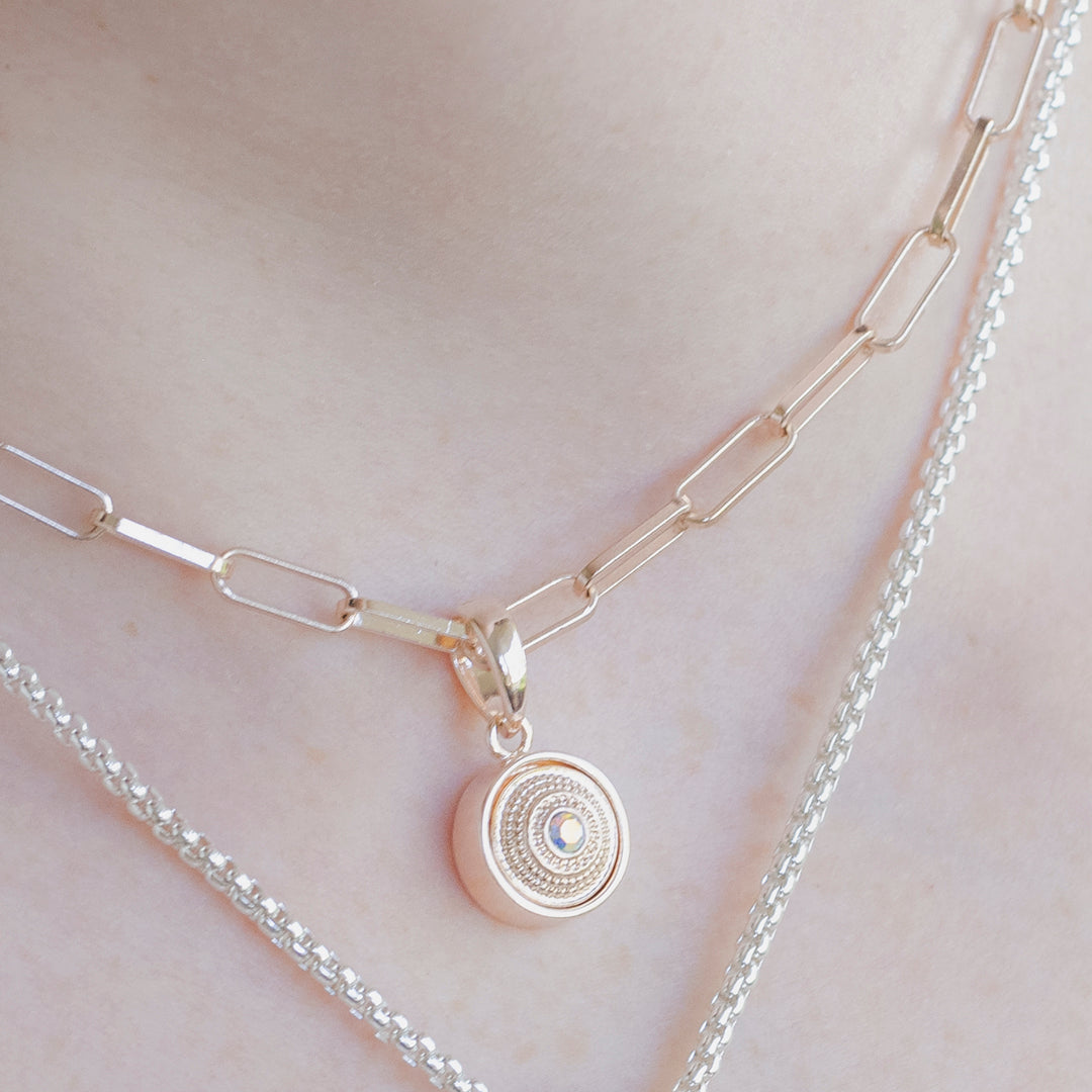 Rose gold paperclip chain necklace by Style Dots
