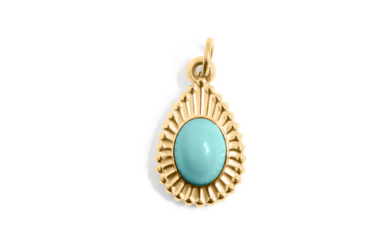 Turquoise Teardrop Charm