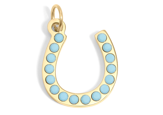 Turquoise Horseshoe Charm