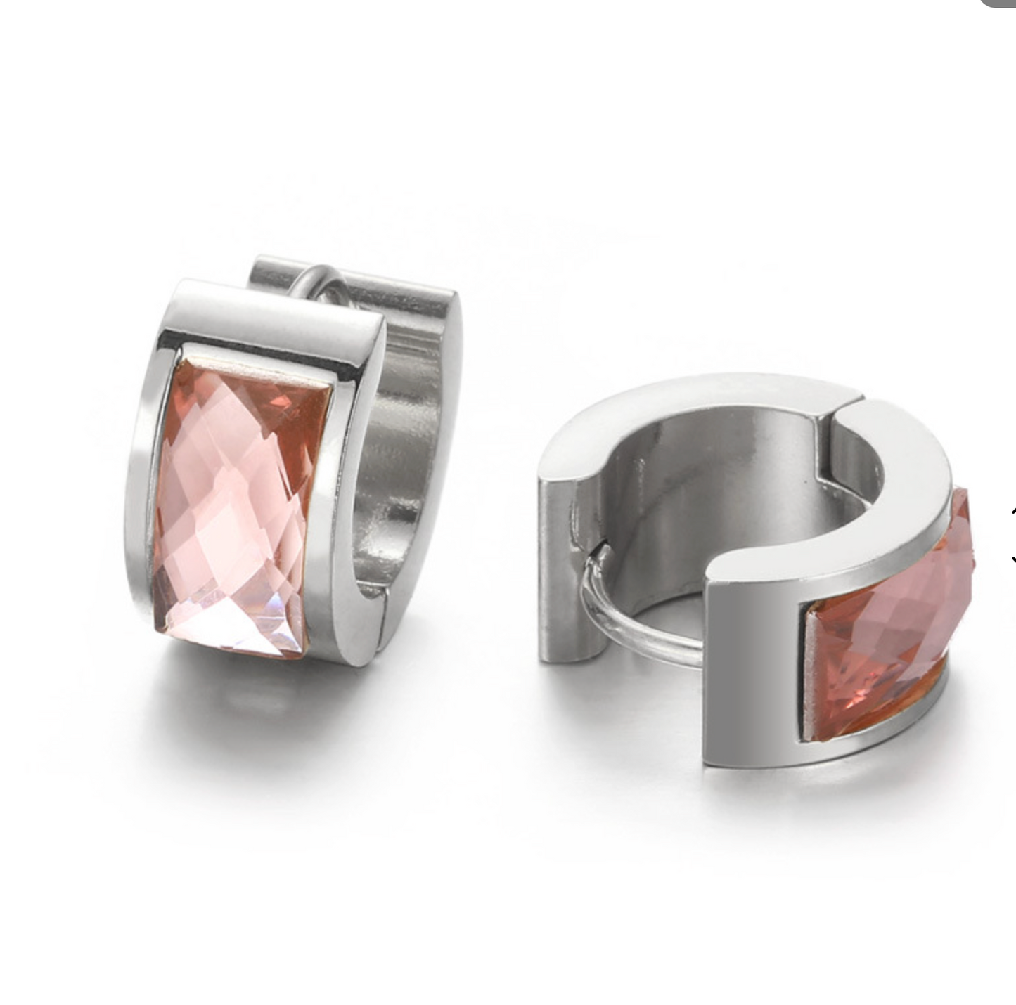 Crystal Huggie Hoops