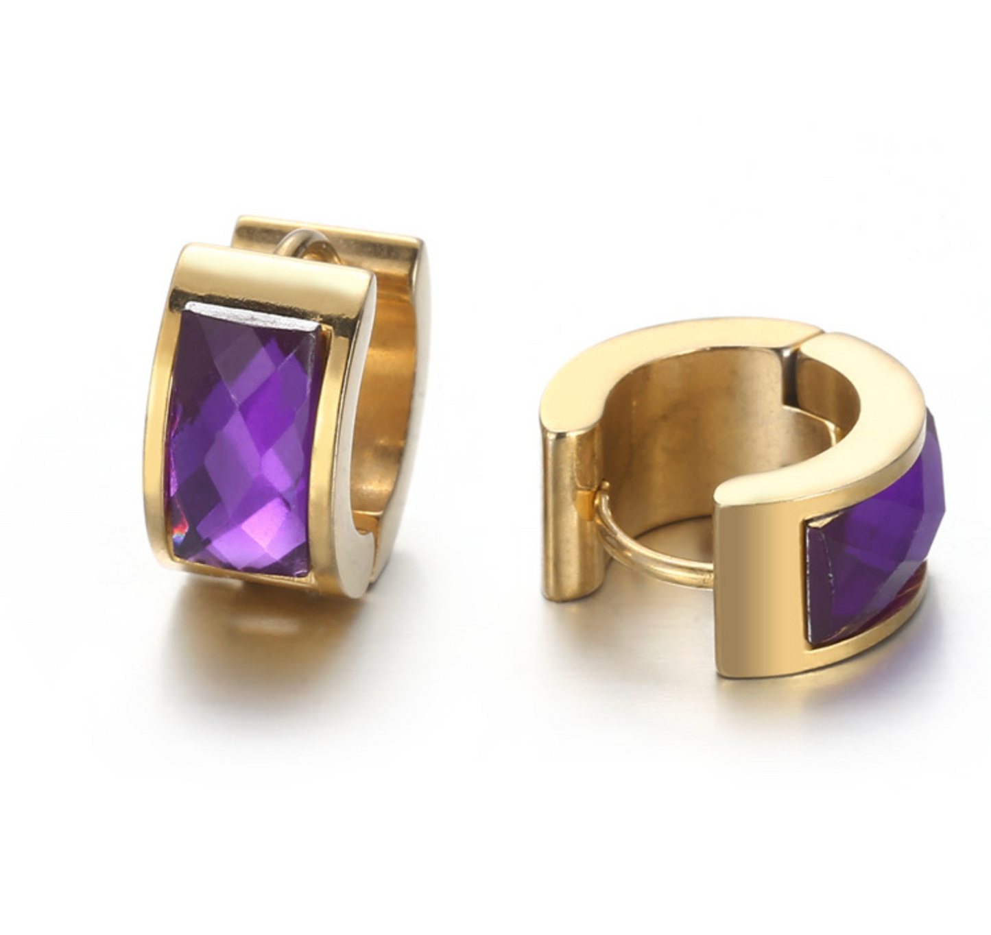 Crystal Huggie Hoops