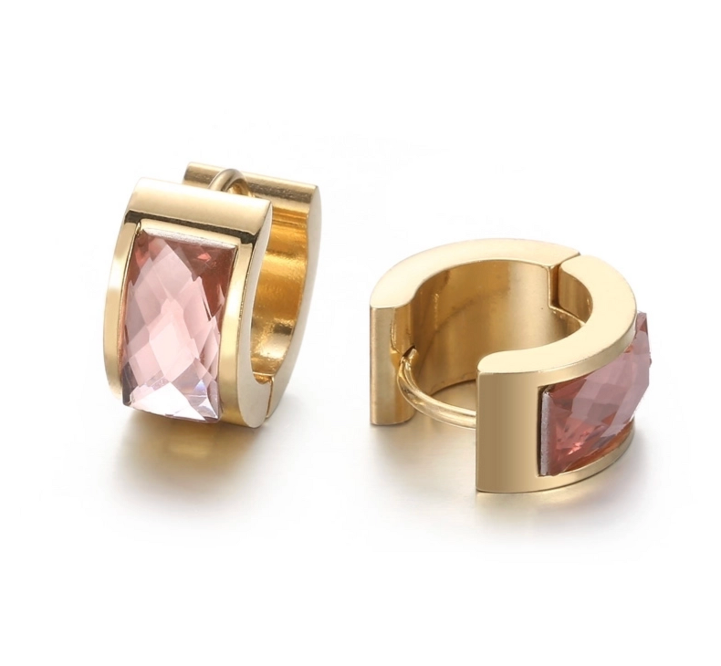 Crystal Huggie Hoops