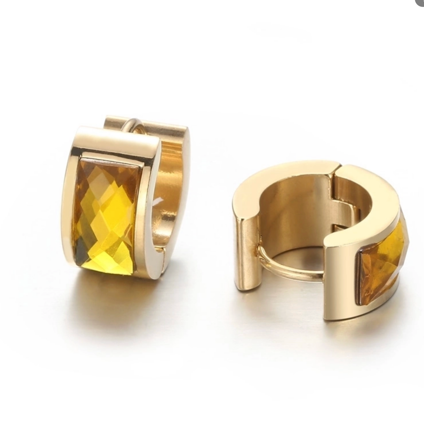 Crystal Huggie Hoops