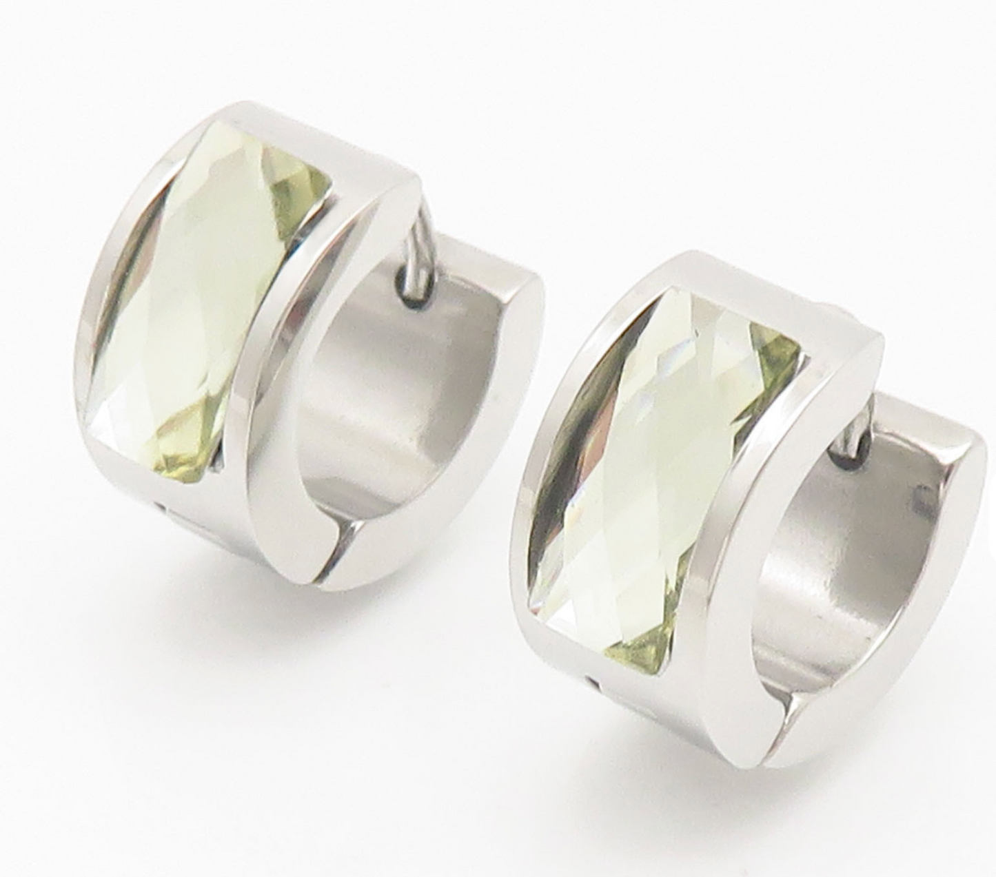 Crystal Huggie Hoops