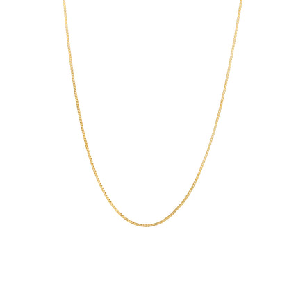 Simple gold box chain necklace for layering jewelry