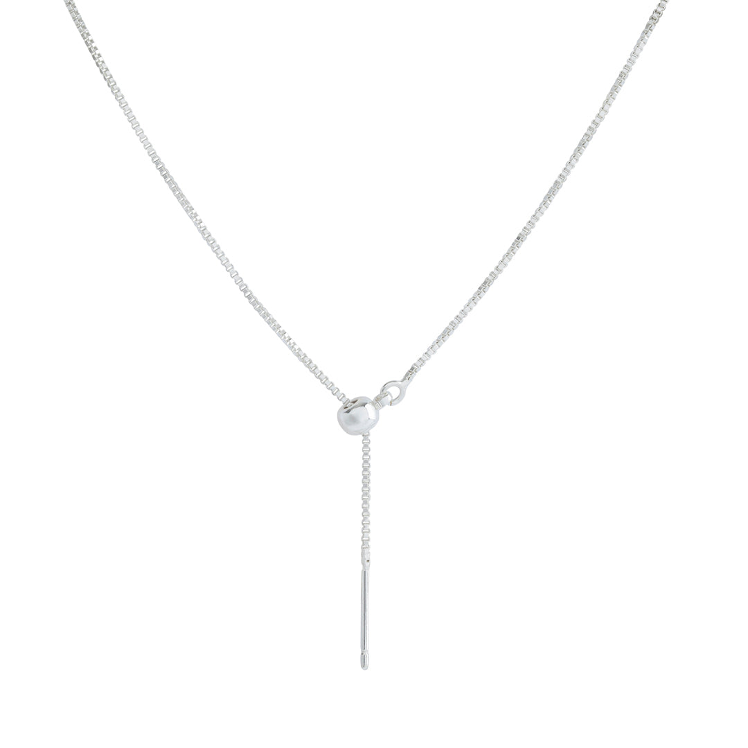 Silver box chain necklace for layering jewelry