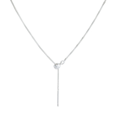 Silver box chain necklace for layering jewelry