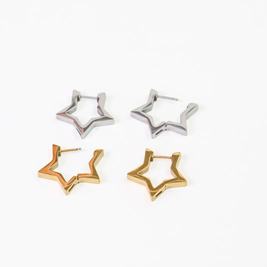 Star Hoop Earrings