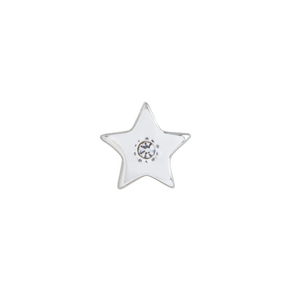 Star charm with crystal center for dainty silver necklaces