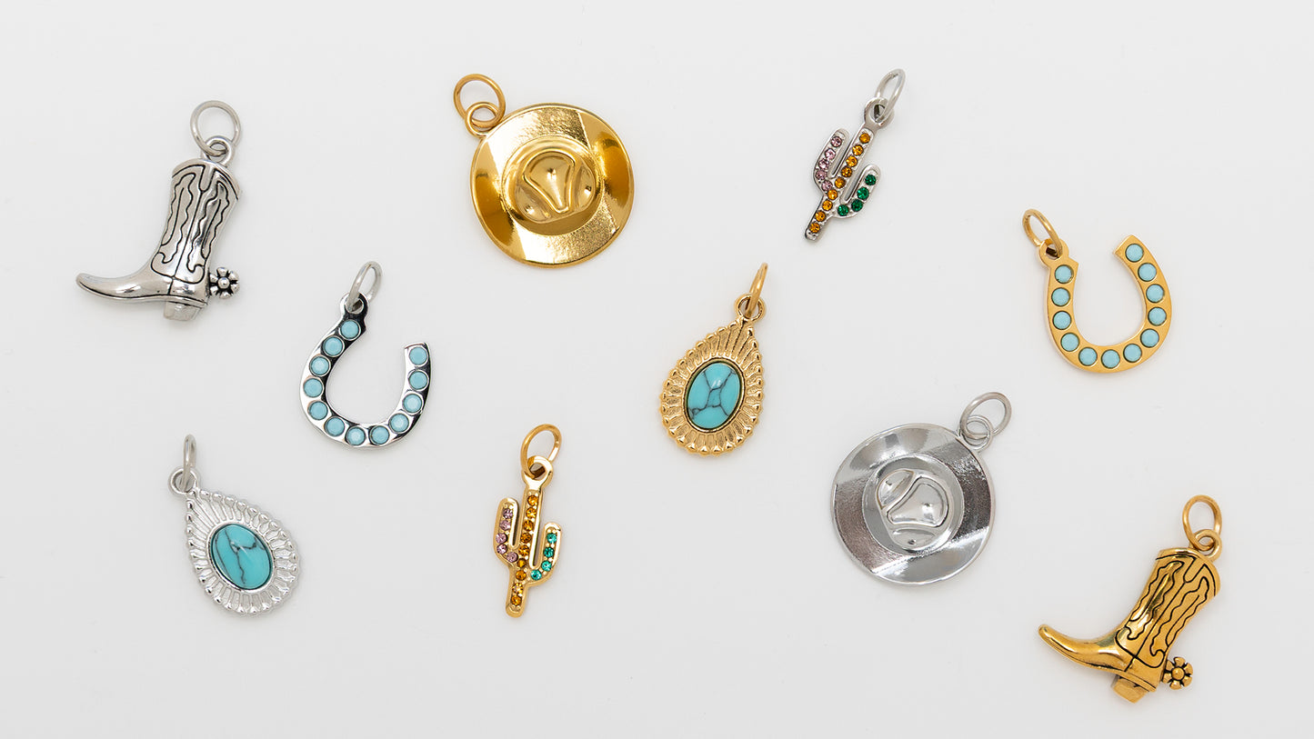 Turquoise Horseshoe Charm