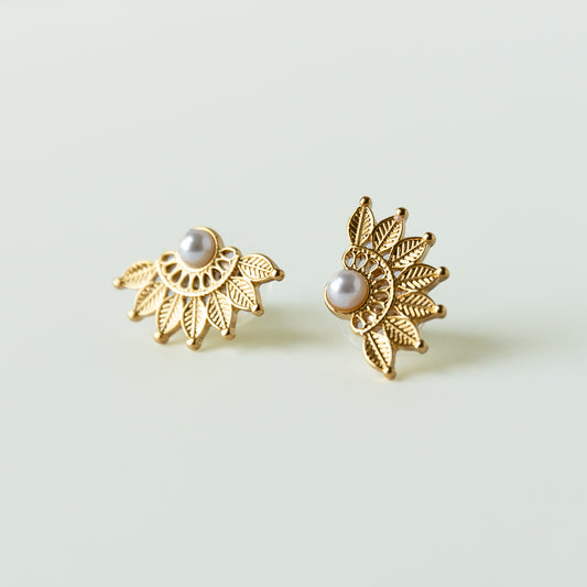 Fan Earrings - Gold