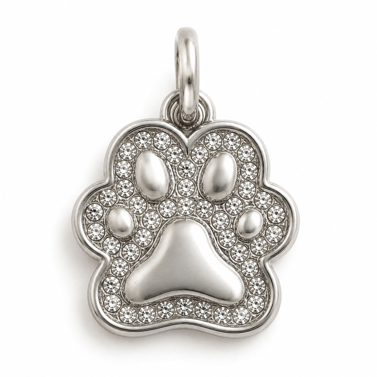 Glitter Paw Print Charm