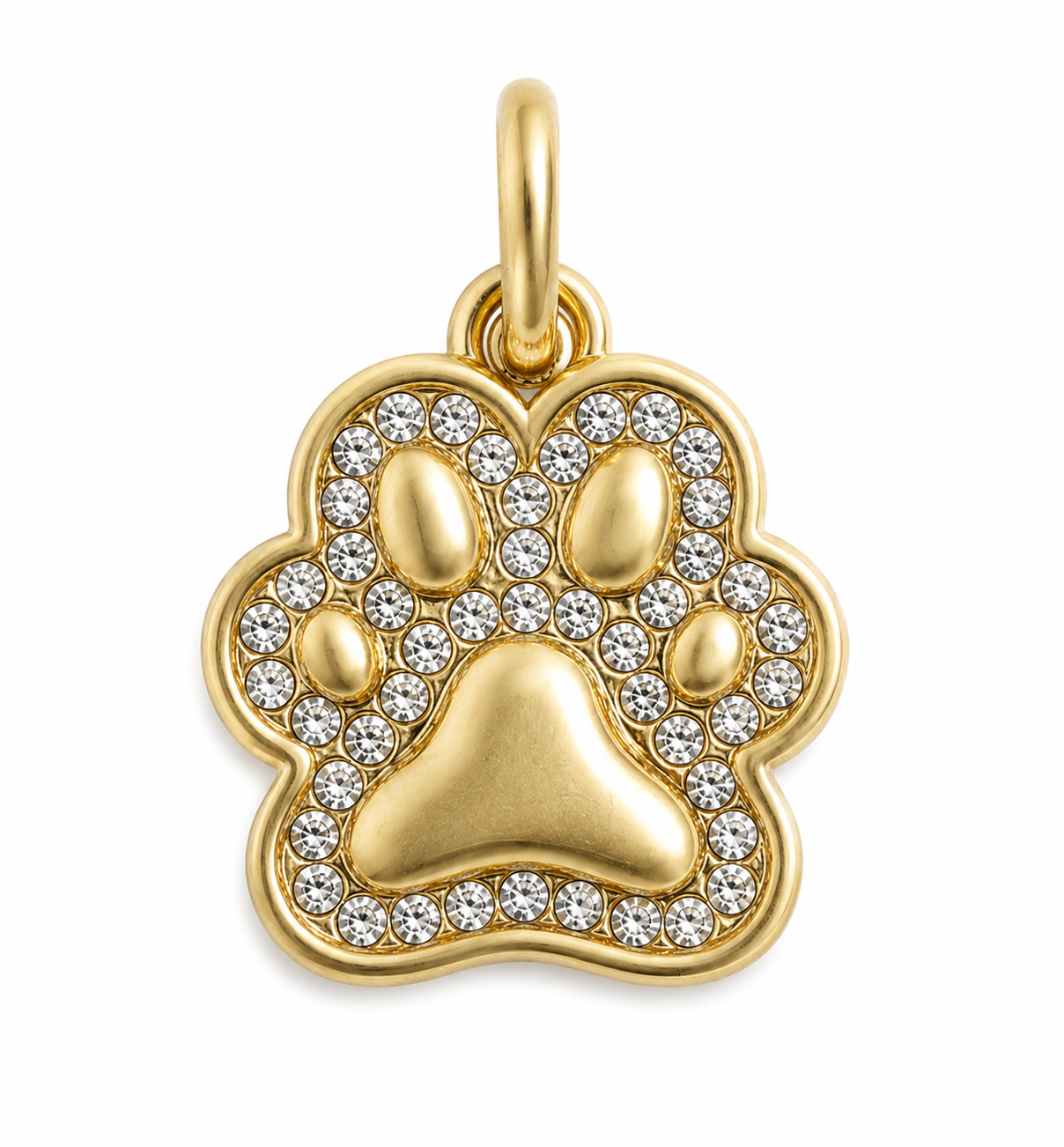 Glitter Paw Print Charm