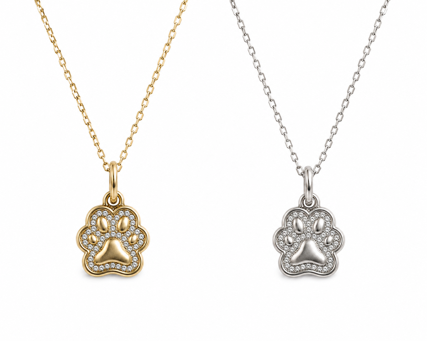 Glitter Paw Print Charm