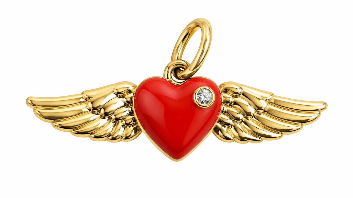 Flying Heart Charm