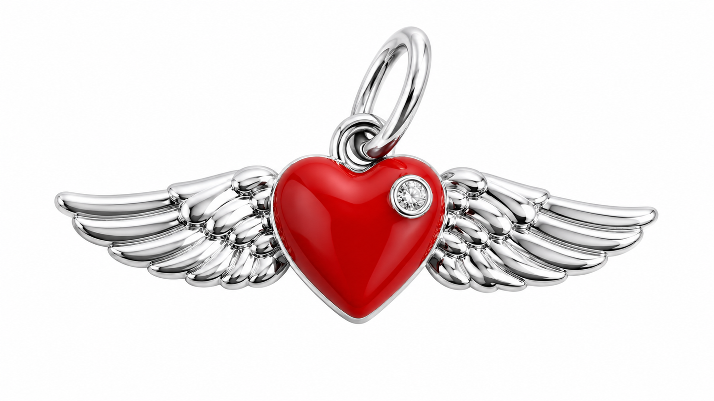 Flying Heart Charm