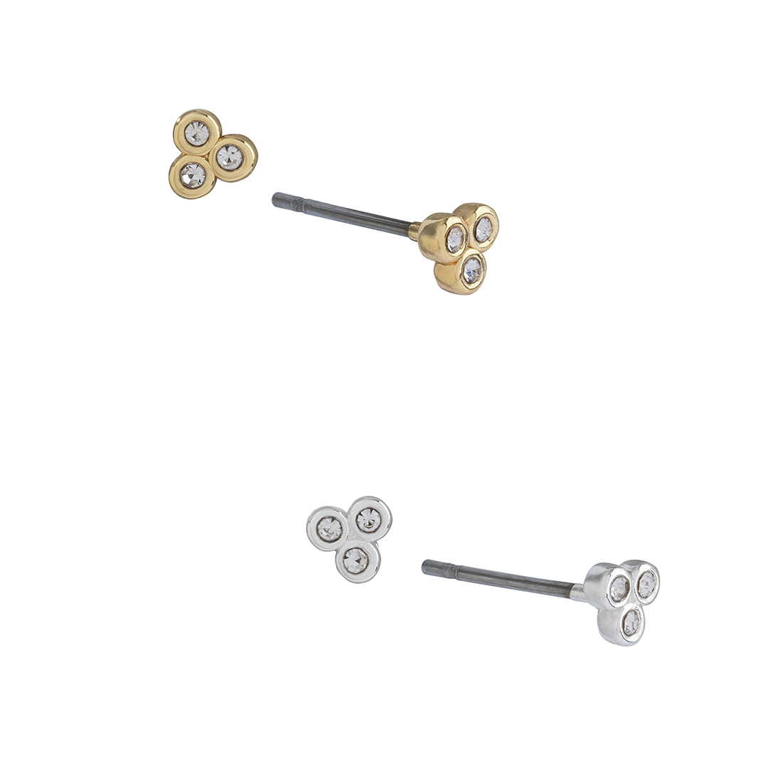 Trio Bezel Earring