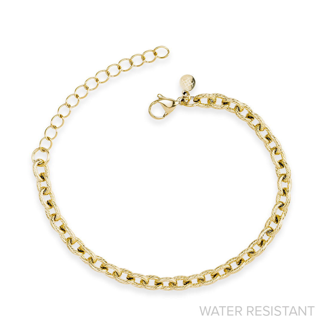 Textured Link Chain Bracelet (WR)