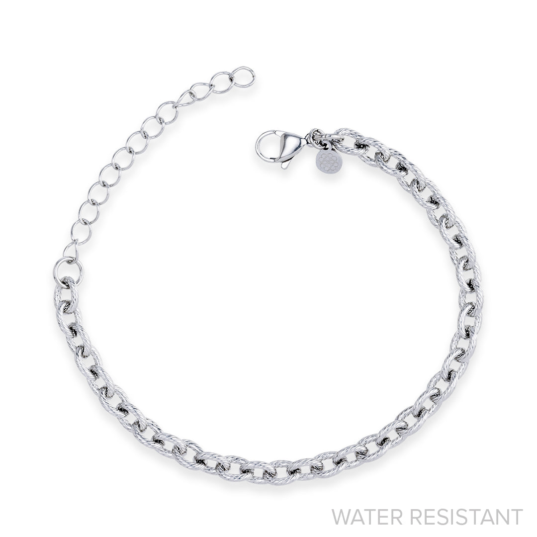 Textured Link Chain Bracelet (WR)