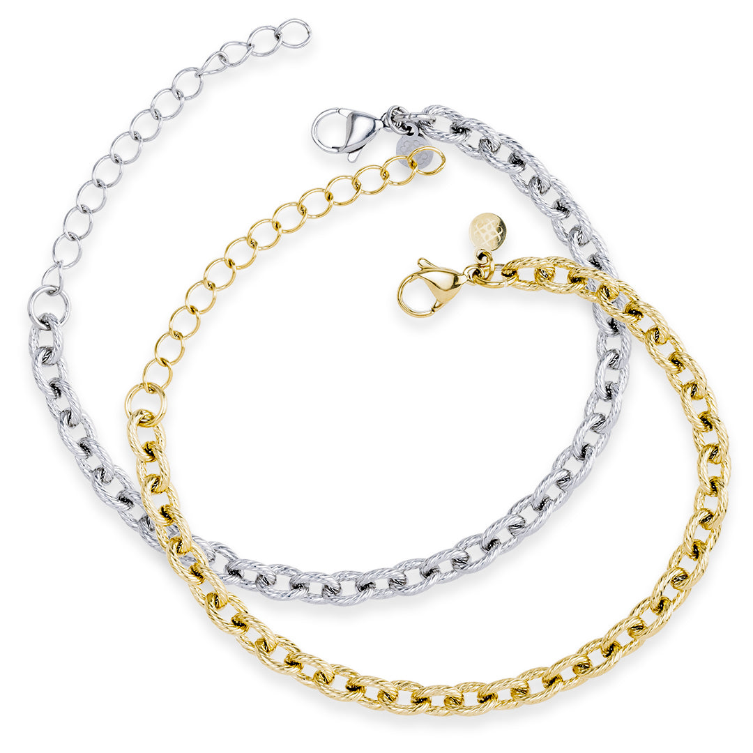 Textured Link Chain Bracelet