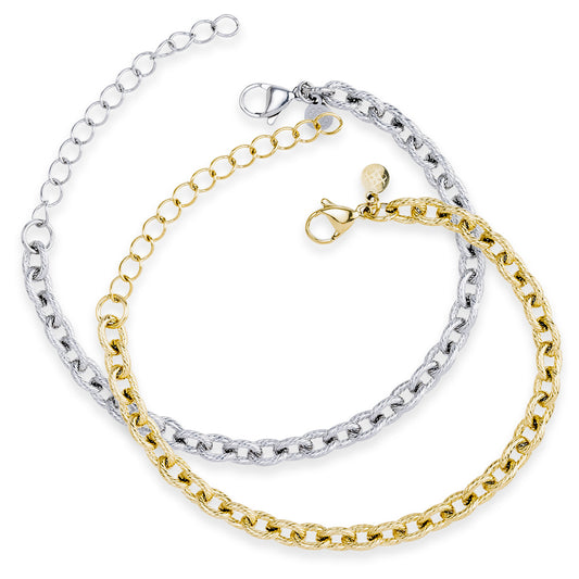 Textured Link Chain Bracelet
