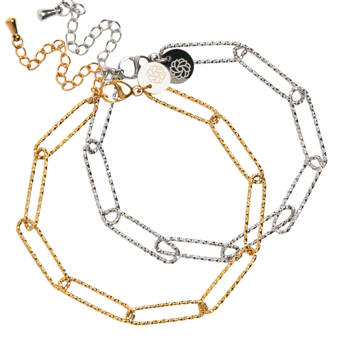 Diamond Cut Paperclip Bracelet