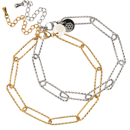 Diamond Cut Paperclip Bracelet