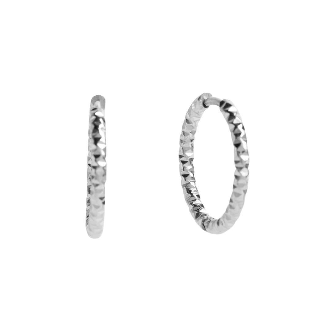 Diamond Cut Medium Hoop - 30mm
