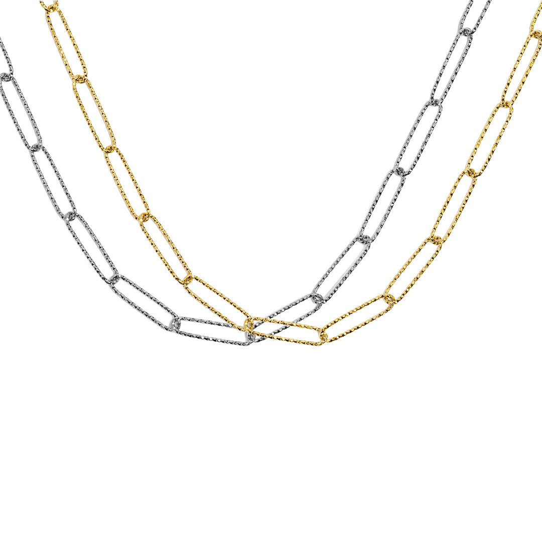 Diamond Cut Paperclip Chain