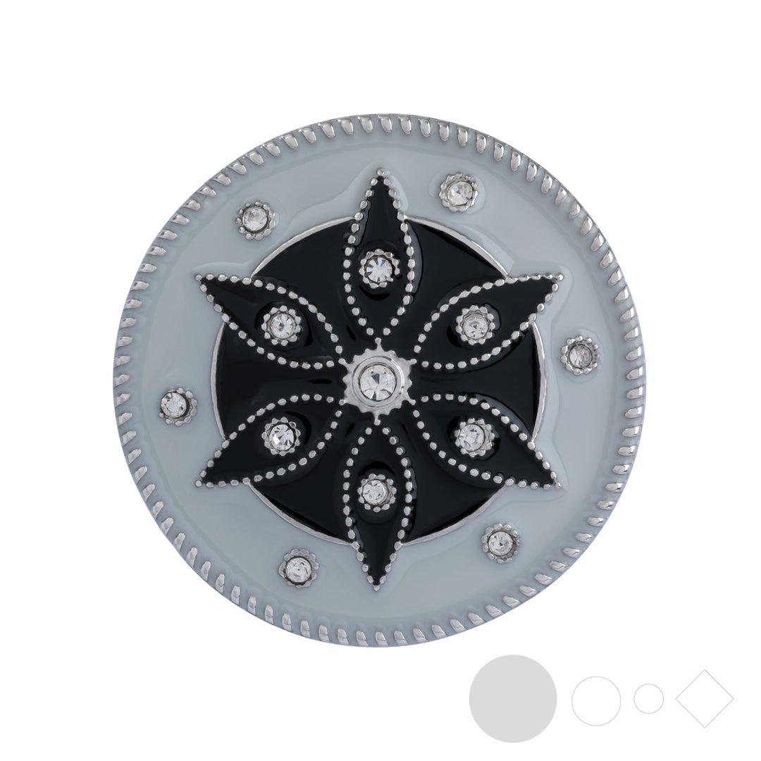 Black enamel snap jewelry for interchangeable necklace pendants
