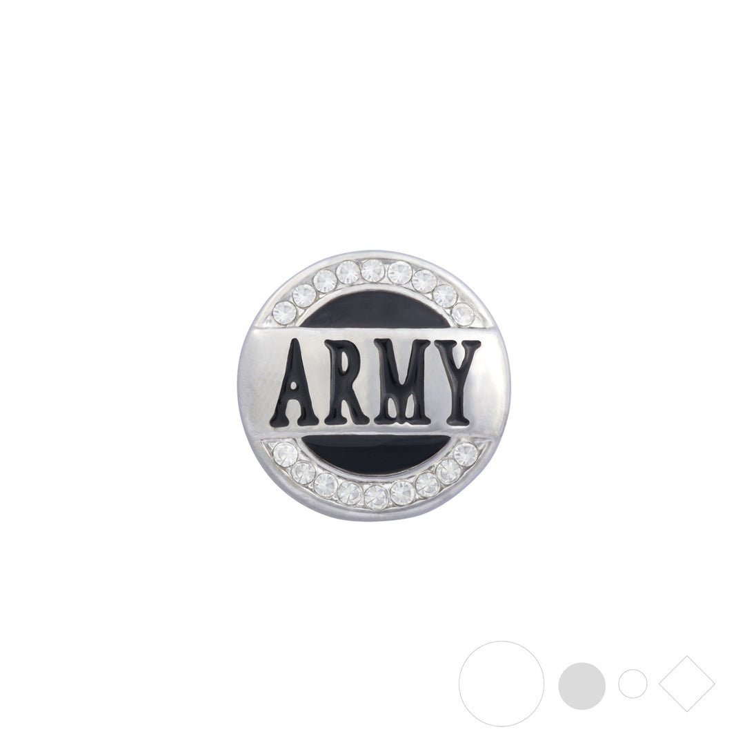 Army charm for military necklace & bracelet snap jewelry