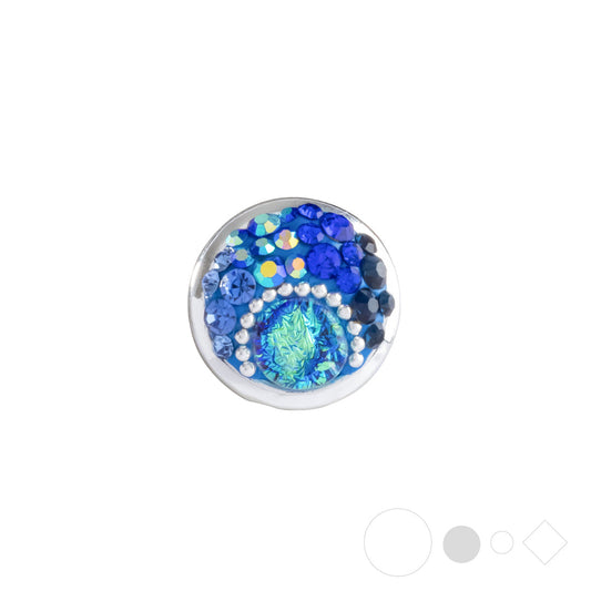 Blue crystals pave jewelry for interchangeable snap charms