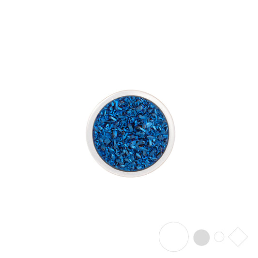 Blue druzy necklace pendant charm for snap jewelry