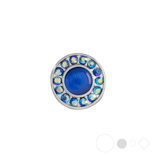 Blue cats eye jewelry for interchangeable snap bracelets