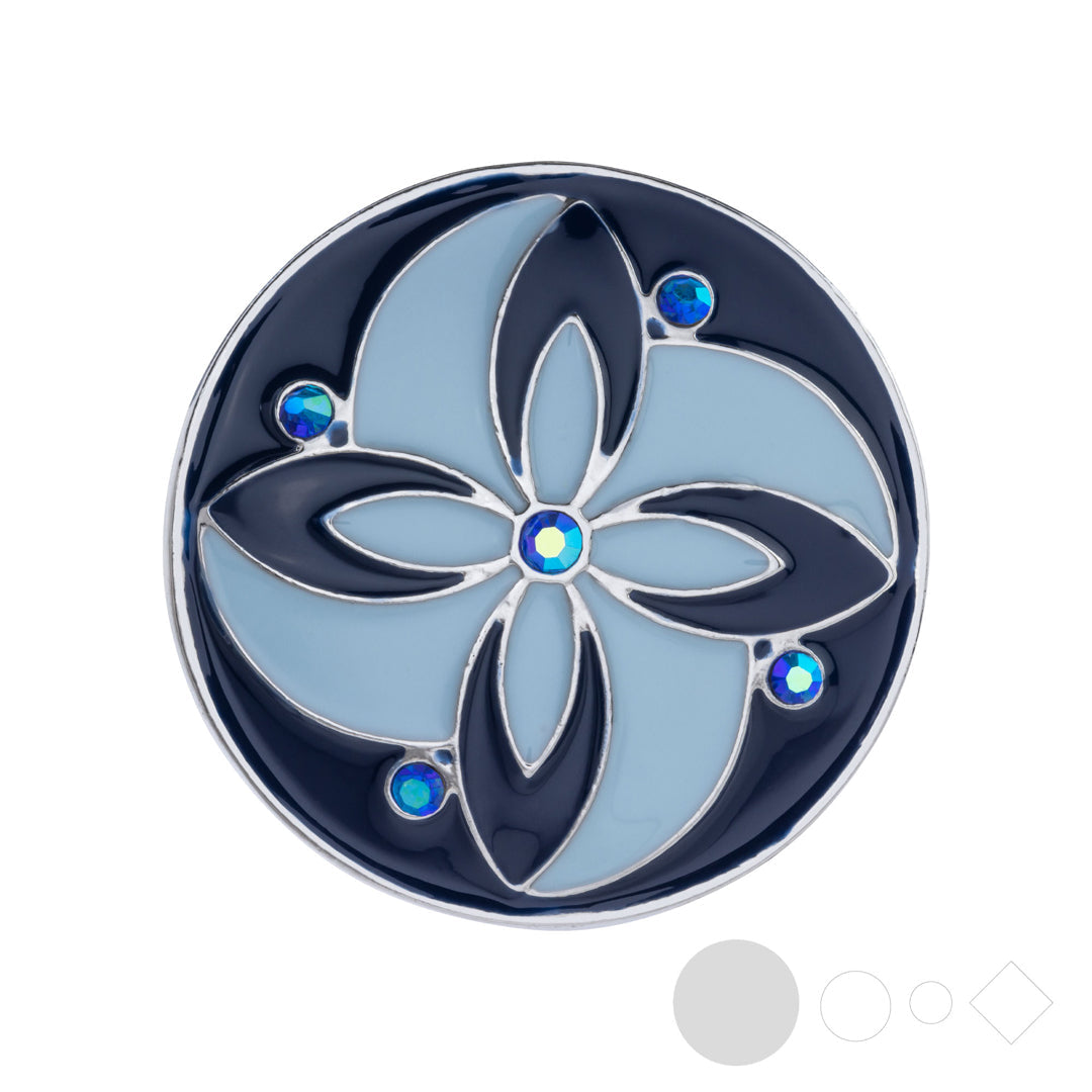 Navy pinwheel snap jewelry for interchangeable necklace pendants