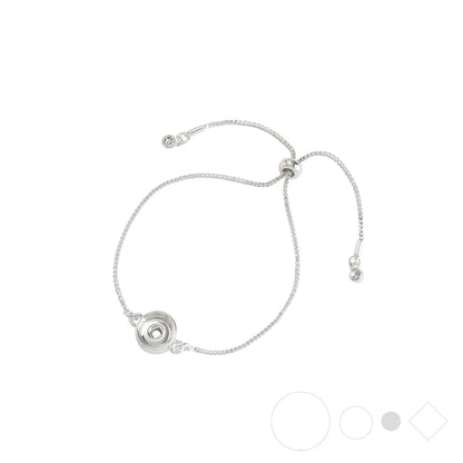Silver bolo bracelets with interchangeable snap charms