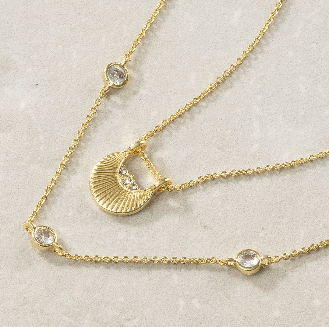 Gold Fan Necklace