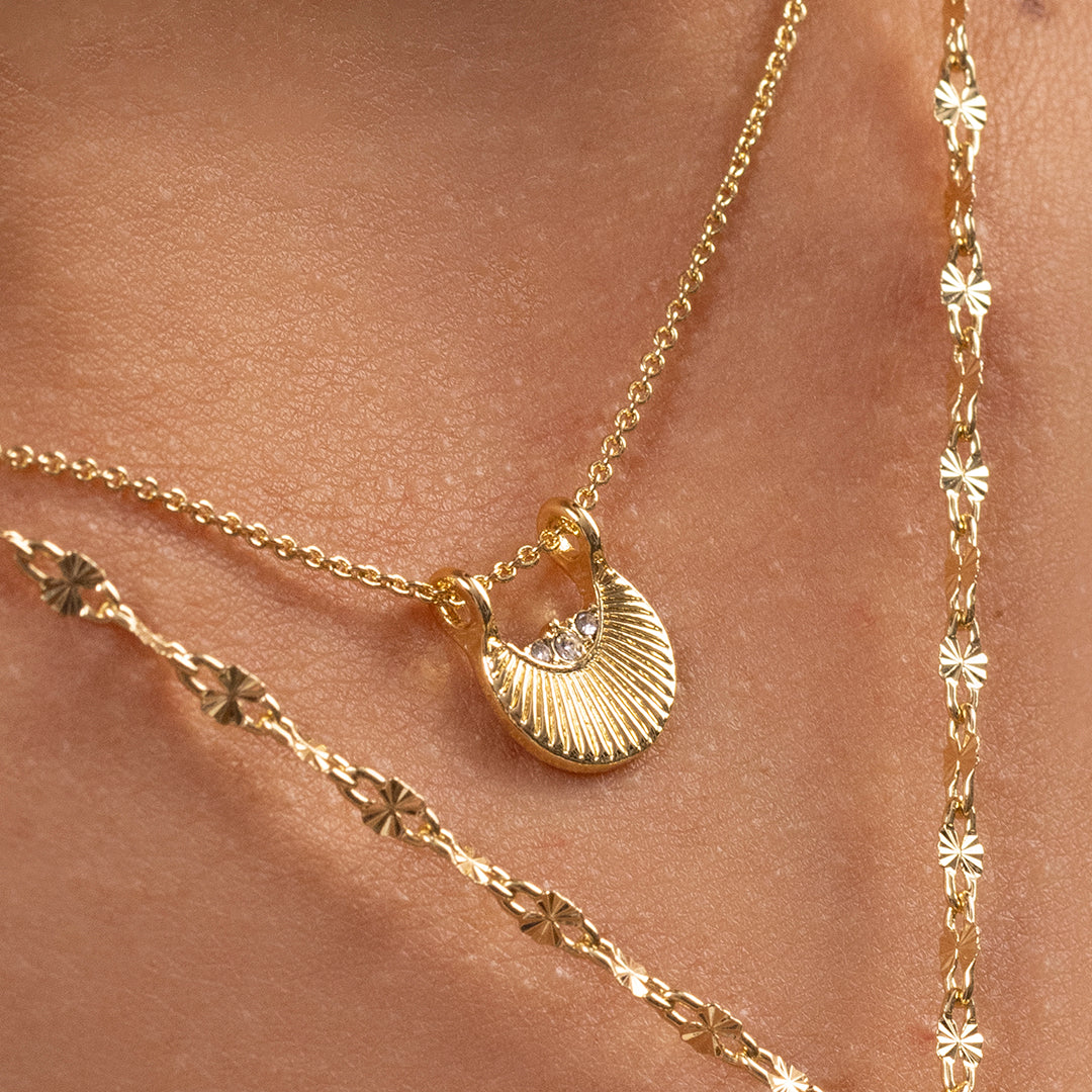 Gold Fan Necklace