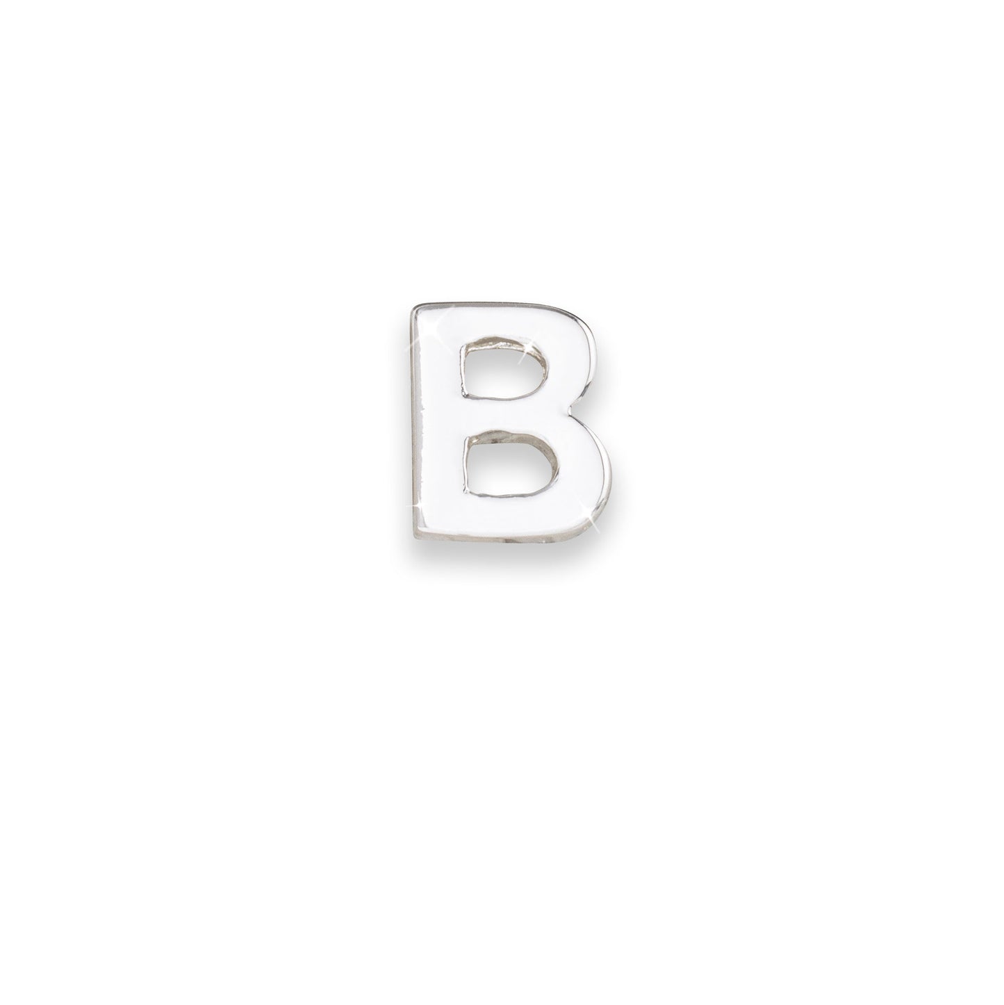 Silver letter B monogram charm for necklaces & bracelets